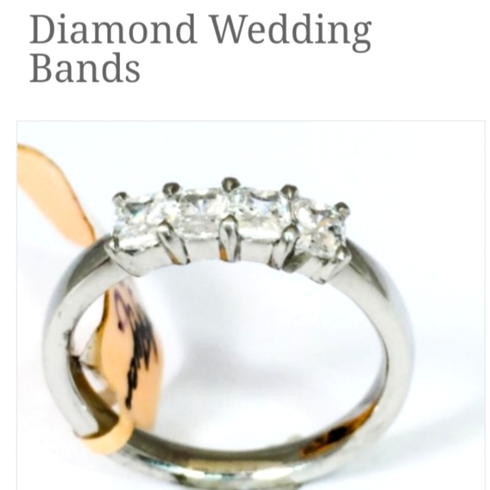 Martin Flyer Radiant Cut Diamonds Platinum Wedding Band from our Bridal Registry